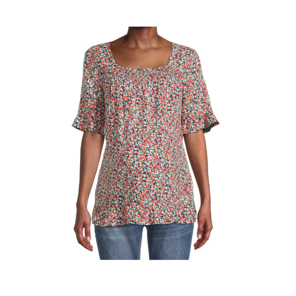 Destination Maternity Women's Maternity Smocked Woven Top Ditsy Size XXL NWT